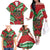 Mele Kalikimaka Hawaii Family Matching Off The Shoulder Long Sleeve Dress and Hawaiian Shirt Mongoose Santa With Ohia Lehua