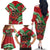 Mele Kalikimaka Hawaii Family Matching Off The Shoulder Long Sleeve Dress and Hawaiian Shirt Mongoose Santa With Ohia Lehua