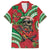 Mele Kalikimaka Hawaii Family Matching Off The Shoulder Long Sleeve Dress and Hawaiian Shirt Mongoose Santa With Ohia Lehua