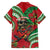 Mele Kalikimaka Hawaii Family Matching Off The Shoulder Long Sleeve Dress and Hawaiian Shirt Mongoose Santa With Ohia Lehua