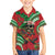 Mele Kalikimaka Hawaii Family Matching Off The Shoulder Long Sleeve Dress and Hawaiian Shirt Mongoose Santa With Ohia Lehua