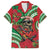 Mele Kalikimaka Hawaii Family Matching Off Shoulder Short Dress and Hawaiian Shirt Mongoose Santa With Ohia Lehua