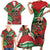 Mele Kalikimaka Hawaii Family Matching Short Sleeve Bodycon Dress and Hawaiian Shirt Mongoose Santa With Ohia Lehua