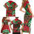 Mele Kalikimaka Hawaii Family Matching Short Sleeve Bodycon Dress and Hawaiian Shirt Mongoose Santa With Ohia Lehua