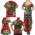 Mele Kalikimaka Hawaii Family Matching Summer Maxi Dress and Hawaiian Shirt Mongoose Santa With Ohia Lehua