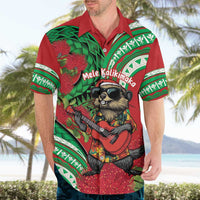 Mele Kalikimaka Hawaii Hawaiian Shirt Mongoose Santa With Ohia Lehua LT14 - Polynesian Pride