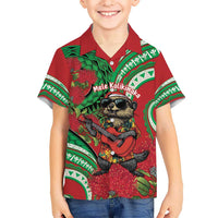 Mele Kalikimaka Hawaii Hawaiian Shirt Mongoose Santa With Ohia Lehua LT14 - Polynesian Pride