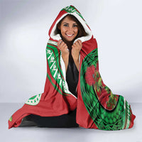 Mele Kalikimaka Hawaii Hooded Blanket Mongoose Santa With Ohia Lehua LT14 - Polynesian Pride