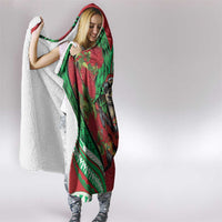 Mele Kalikimaka Hawaii Hooded Blanket Mongoose Santa With Ohia Lehua LT14 - Polynesian Pride