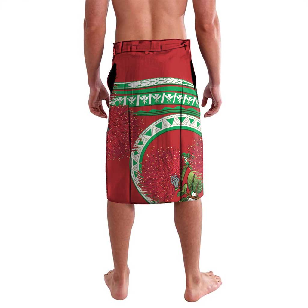Mele Kalikimaka Hawaii Lavalava Mongoose Santa With Ohia Lehua LT14 - Polynesian Pride