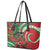 Mele Kalikimaka Hawaii Leather Tote Bag Mongoose Santa With Ohia Lehua