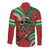 Mele Kalikimaka Hawaii Long Sleeve Button Shirt Mongoose Santa With Ohia Lehua