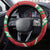 Mele Kalikimaka Hawaii Steering Wheel Cover Mongoose Santa With Ohia Lehua