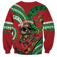 Mele Kalikimaka Hawaii Sweatshirt Mongoose Santa With Ohia Lehua LT14 - Polynesian Pride