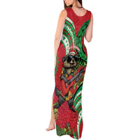 Mele Kalikimaka Hawaii Tank Maxi Dress Mongoose Santa With Ohia Lehua LT14 - Polynesian Pride
