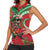 Mele Kalikimaka Hawaii Women Sleeveless Polo Shirt Mongoose Santa With Ohia Lehua