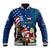 United States And Samoa Baseball Jacket USA Flag Eagle Mix Samoan Coat Of Arms LT14 Unisex Blue - Polynesian Pride