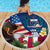 United States And Samoa Beach Blanket USA Flag Eagle Mix Samoan Coat Of Arms LT14 - Polynesian Pride