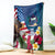 United States And Samoa Blanket USA Flag Eagle Mix Samoan Coat Of Arms LT14 Blue - Polynesian Pride