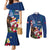 United States And Samoa Couples Matching Mermaid Dress and Long Sleeve Button Shirt USA Flag Eagle Mix Samoan Coat Of Arms LT14 Blue - Polynesian Pride