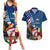 United States And Samoa Couples Matching Summer Maxi Dress and Hawaiian Shirt USA Flag Eagle Mix Samoan Coat Of Arms LT14 Blue - Polynesian Pride