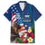 United States And Samoa Family Matching Long Sleeve Bodycon Dress and Hawaiian Shirt USA Flag Eagle Mix Samoan Coat Of Arms LT14 Dad's Shirt - Short Sleeve Blue - Polynesian Pride