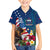 United States And Samoa Family Matching Long Sleeve Bodycon Dress and Hawaiian Shirt USA Flag Eagle Mix Samoan Coat Of Arms LT14 Son's Shirt Blue - Polynesian Pride