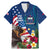 United States And Samoa Family Matching Mermaid Dress and Hawaiian Shirt USA Flag Eagle Mix Samoan Coat Of Arms LT14 Dad's Shirt - Short Sleeve Blue - Polynesian Pride