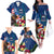 United States And Samoa Family Matching Off Shoulder Long Sleeve Dress and Hawaiian Shirt USA Flag Eagle Mix Samoan Coat Of Arms LT14 - Polynesian Pride