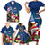 United States And Samoa Family Matching Short Sleeve Bodycon Dress and Hawaiian Shirt USA Flag Eagle Mix Samoan Coat Of Arms LT14 - Polynesian Pride