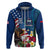 United States And Samoa Hoodie USA Flag Eagle Mix Samoan Coat Of Arms LT14 Zip Hoodie Blue - Polynesian Pride