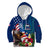 United States And Samoa Kid Hoodie USA Flag Eagle Mix Samoan Coat Of Arms LT14 Hoodie Blue - Polynesian Pride