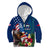 United States And Samoa Kid Hoodie USA Flag Eagle Mix Samoan Coat Of Arms LT14 Zip Hoodie Blue - Polynesian Pride