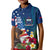 United States And Samoa Kid Polo Shirt USA Flag Eagle Mix Samoan Coat Of Arms LT14 Kid Blue - Polynesian Pride