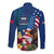 United States And Samoa Long Sleeve Button Shirt USA Flag Eagle Mix Samoan Coat Of Arms LT14 - Polynesian Pride