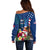 United States And Samoa Off Shoulder Sweater USA Flag Eagle Mix Samoan Coat Of Arms LT14 - Polynesian Pride