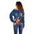 United States And Samoa Off Shoulder Sweater USA Flag Eagle Mix Samoan Coat Of Arms LT14 - Polynesian Pride