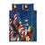 United States And Samoa Quilt Bed Set USA Flag Eagle Mix Samoan Coat Of Arms LT14 Blue - Polynesian Pride