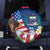 United States And Samoa Spare Tire Cover USA Flag Eagle Mix Samoan Coat Of Arms LT14 Blue - Polynesian Pride