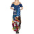 United States And Samoa Summer Maxi Dress USA Flag Eagle Mix Samoan Coat Of Arms LT14 - Polynesian Pride