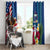 United States And Samoa Window Curtain USA Flag Eagle Mix Samoan Coat Of Arms LT14 - Polynesian Pride