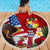 United States And Tonga Beach Blanket USA Flag Eagle Mix Tongan Coat Of Arms Ngatu Pattern LT14 - Polynesian Pride