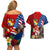 United States And Tonga Couples Matching Off Shoulder Short Dress and Hawaiian Shirt USA Flag Eagle Mix Tongan Coat Of Arms Ngatu Pattern LT14 - Polynesian Pride