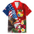 United States And Tonga Family Matching Long Sleeve Bodycon Dress and Hawaiian Shirt USA Flag Eagle Mix Tongan Coat Of Arms Ngatu Pattern LT14 Dad's Shirt - Short Sleeve Blue - Polynesian Pride