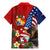 United States And Tonga Family Matching Mermaid Dress and Hawaiian Shirt USA Flag Eagle Mix Tongan Coat Of Arms Ngatu Pattern LT14 - Polynesian Pride