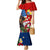 United States And Tonga Family Matching Mermaid Dress and Hawaiian Shirt USA Flag Eagle Mix Tongan Coat Of Arms Ngatu Pattern LT14 Mom's Dress Blue - Polynesian Pride