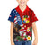 United States And Tonga Family Matching Short Sleeve Bodycon Dress and Hawaiian Shirt USA Flag Eagle Mix Tongan Coat Of Arms Ngatu Pattern LT14 Son's Shirt Blue - Polynesian Pride