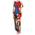 United States And Tonga Family Matching Tank Maxi Dress and Hawaiian Shirt USA Flag Eagle Mix Tongan Coat Of Arms Ngatu Pattern LT14 Mom's Dress Blue - Polynesian Pride