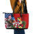 United States And Tonga Leather Tote Bag USA Flag Eagle Mix Tongan Coat Of Arms Ngatu Pattern LT14 - Polynesian Pride