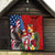 United States And Tonga Quilt USA Flag Eagle Mix Tongan Coat Of Arms Ngatu Pattern LT14 - Polynesian Pride